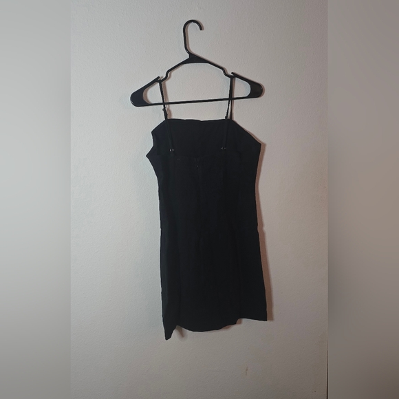 Entro Black Linen Casual Bohemian Minimalist Sleeveless Dress  New Size Medium - Picture 3 of 6